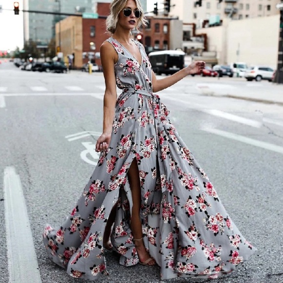 Floral Maxi Gown - Picture 2 of 8